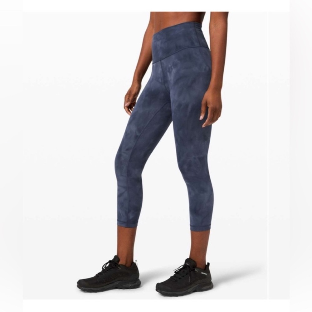 EUC Lululemon Wunder Train high rise cropped leggings s6